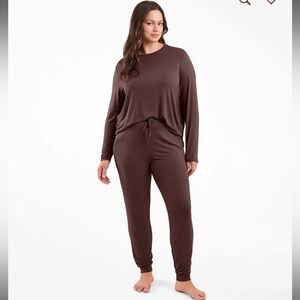 Nuuds pajama jogger set chocolate medium